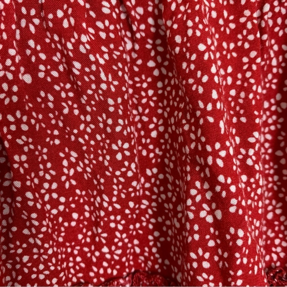 Princess Polly Tired Micro Floral Mini Skirt Womens 6 Ditsy Print Red White - Picture 5 of 12